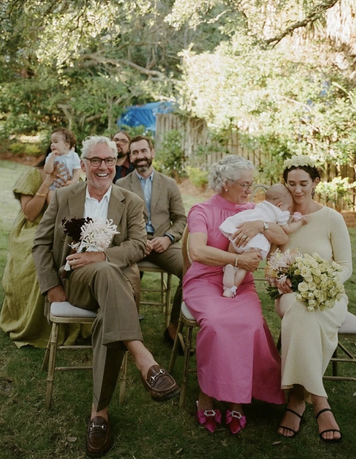 Wedding guests seated during the ceremony