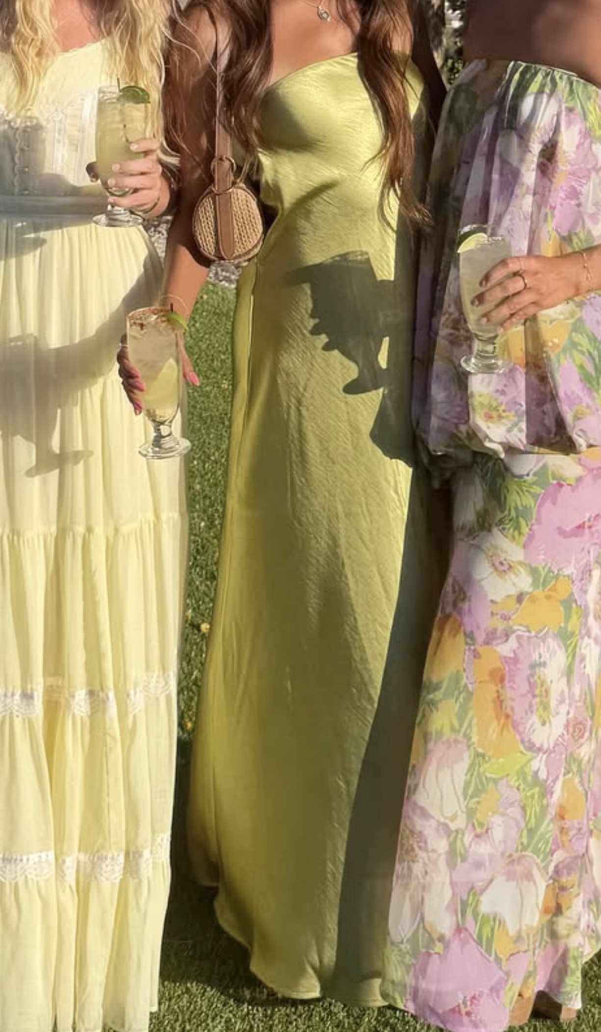 Guests in bright summer dresses