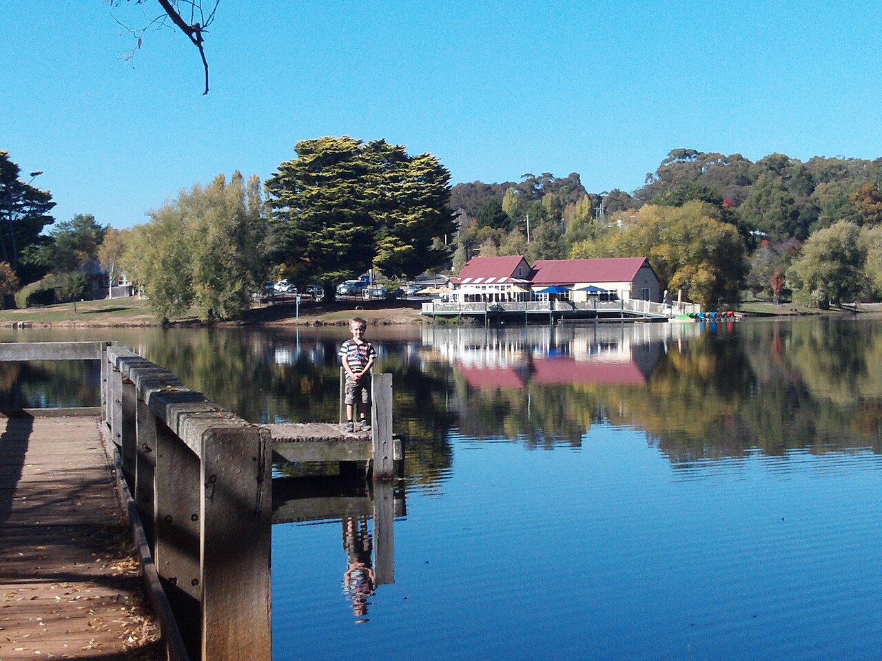 Lake Daylesford and its lakeside buildings